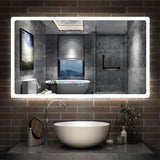 LED Bathroom Mirror with Demister Pad and Bluetooth Speaker 3 Colors Dimming Function| Modern Splash
