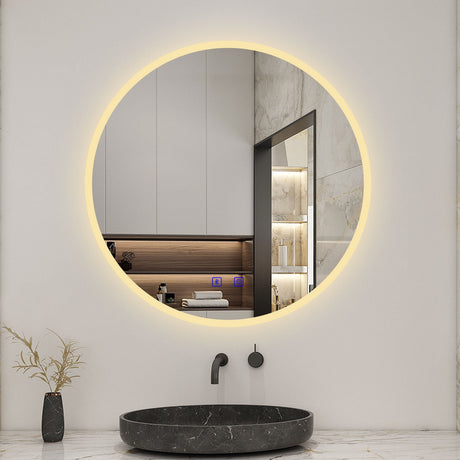 Modern Splash Round LED Mirror
