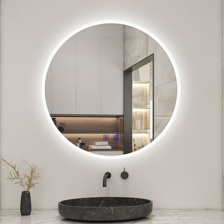 Modern Splash Round LED Mirror