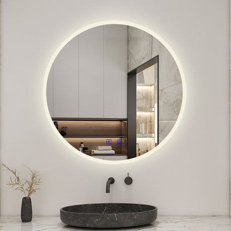 Modern Splash Round LED Mirror