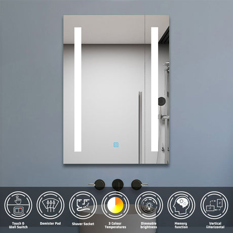 Modern Splash LED Rectangle Mirror