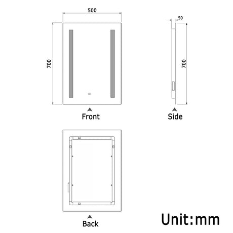 Modern Splash LED Rectangle Mirror