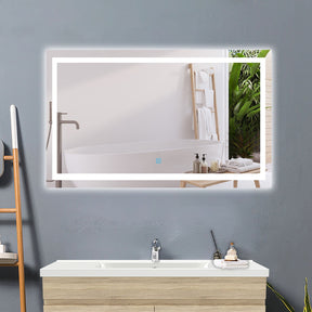 Modern Splash LED Rectangle Mirror