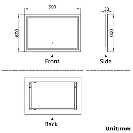 Modern Splash LED Rectangle Mirror