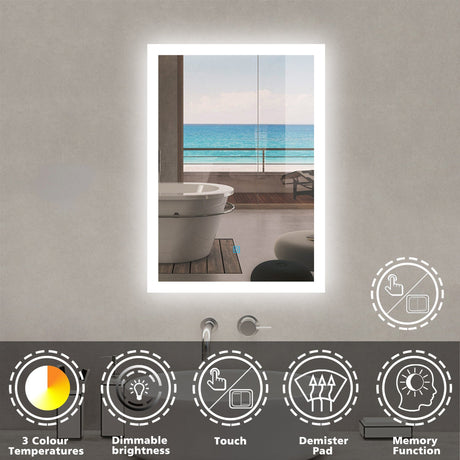 Modern Splash LED Rectangle Mirror