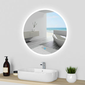 Modern Splash LED Round Mirror