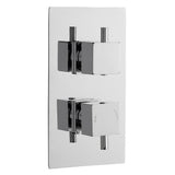 Modern Splash Chrome Square Twin Thermostatic Shower Valve