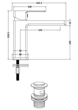 Modern Splash choice Kalk Chrome Mono Basin Mixer With Push Button Waste