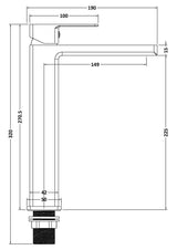 Modern Splash choice Kalk Chrome High-Rise Mono Basin Mixer Kalk