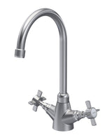 Modern Splash Brushed Nickel Kitchen Crosshead Handle Mono Basin Mixer