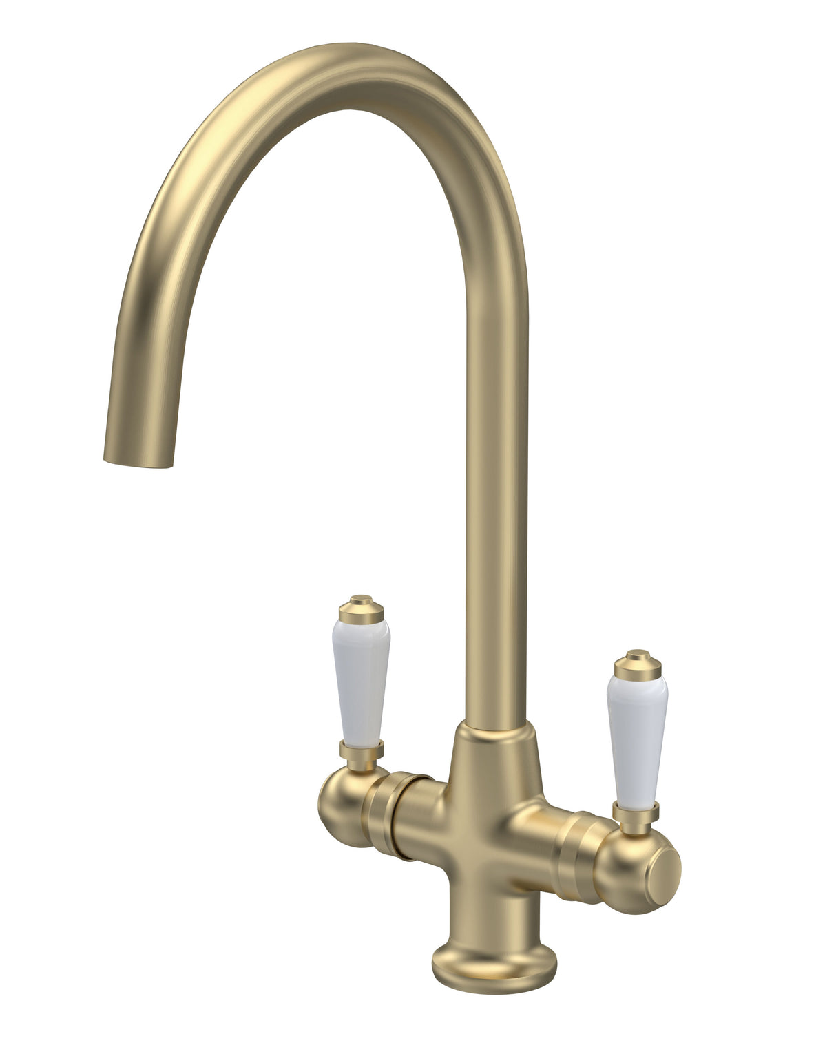Modern Splash Brushed Brass Kitchen Lever Handle Mono Basin Mixer