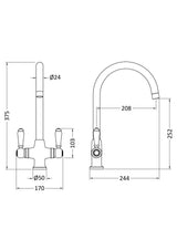 Modern Splash Brushed Brass Kitchen Lever Handle Mono Basin Mixer