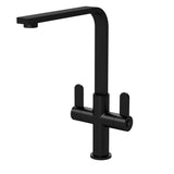 Modern Splash Churni Matt Black Square Kitchen Mono Basin Mixer