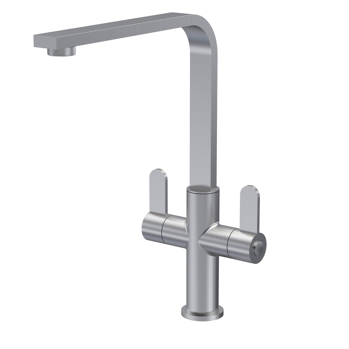 Modern Splash Churni Brushed Nickel Square Kitchen Mono Basin Mixer