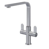 Modern Splash Churni Brushed Nickel Square Kitchen Mono Basin Mixer