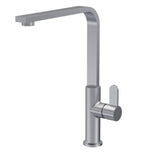 Modern Splash Churni Brushed Nickel Square Kitchen Mono Basin Mixer Single Lever