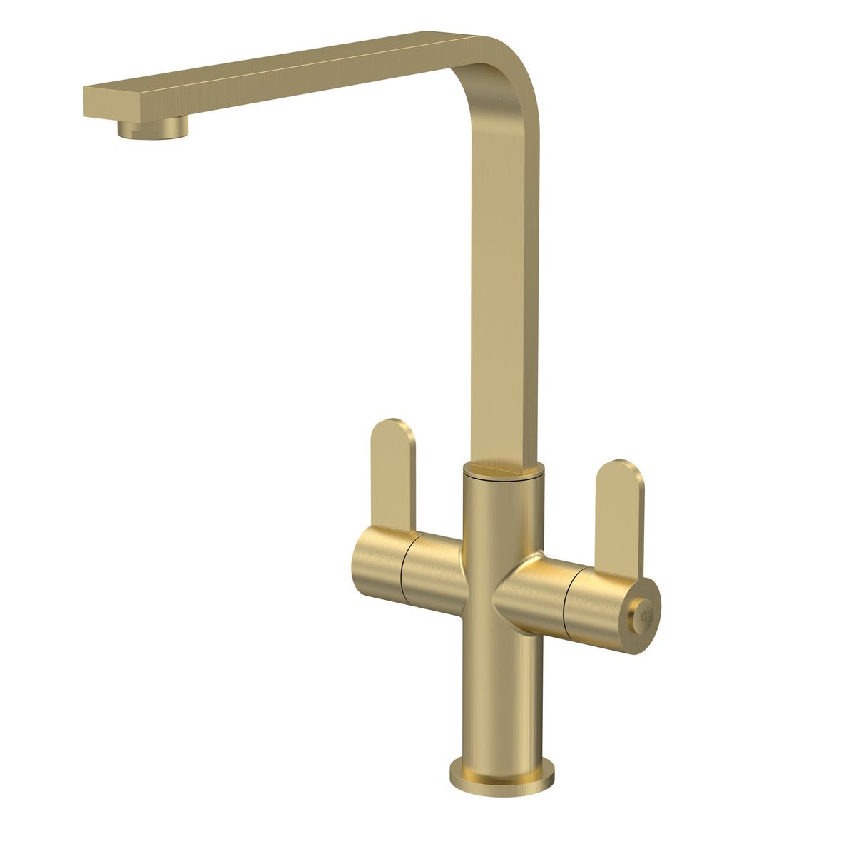 Modern Splash Churni Brushed Brass Square Kitchen Mono Basin Mixer