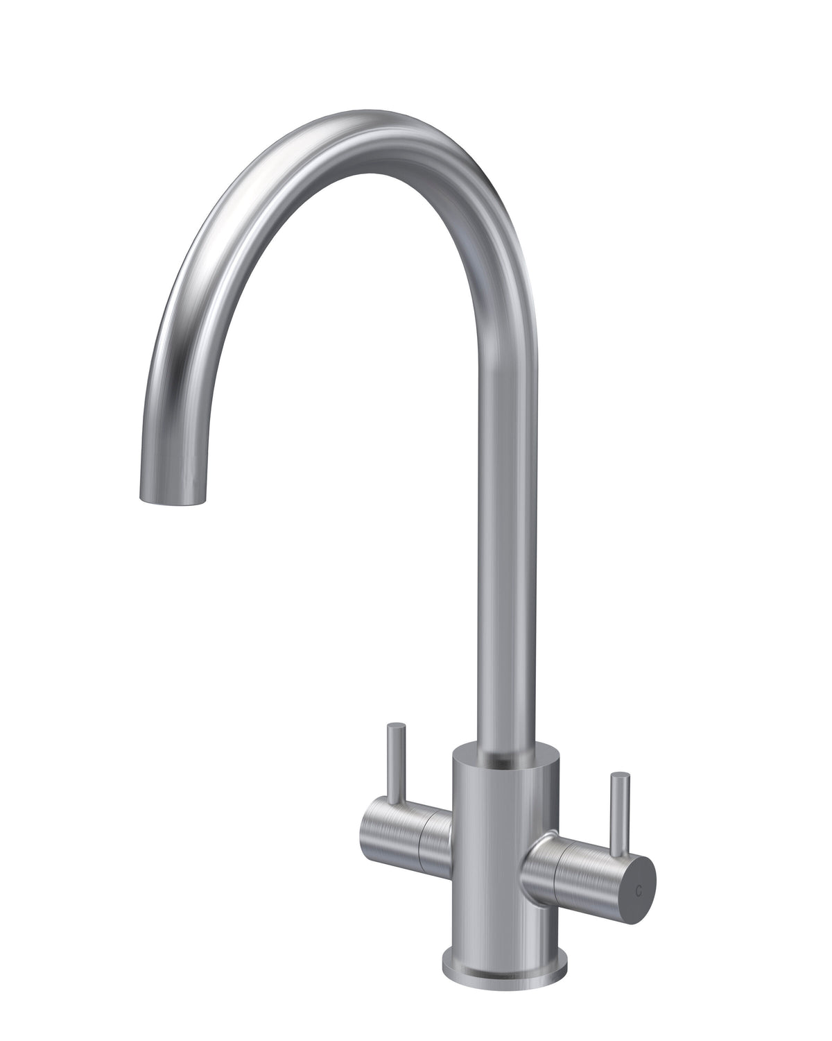 Modern Splash Lachen Brushed Nickel Twin Lever Kitchen Mono Basin Mixer