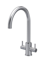 Modern Splash Lachen Brushed Nickel Twin Lever Kitchen Mono Basin Mixer