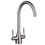 Modern Splash Brushed Nickel Two Handle Kitchen Mixer Tap