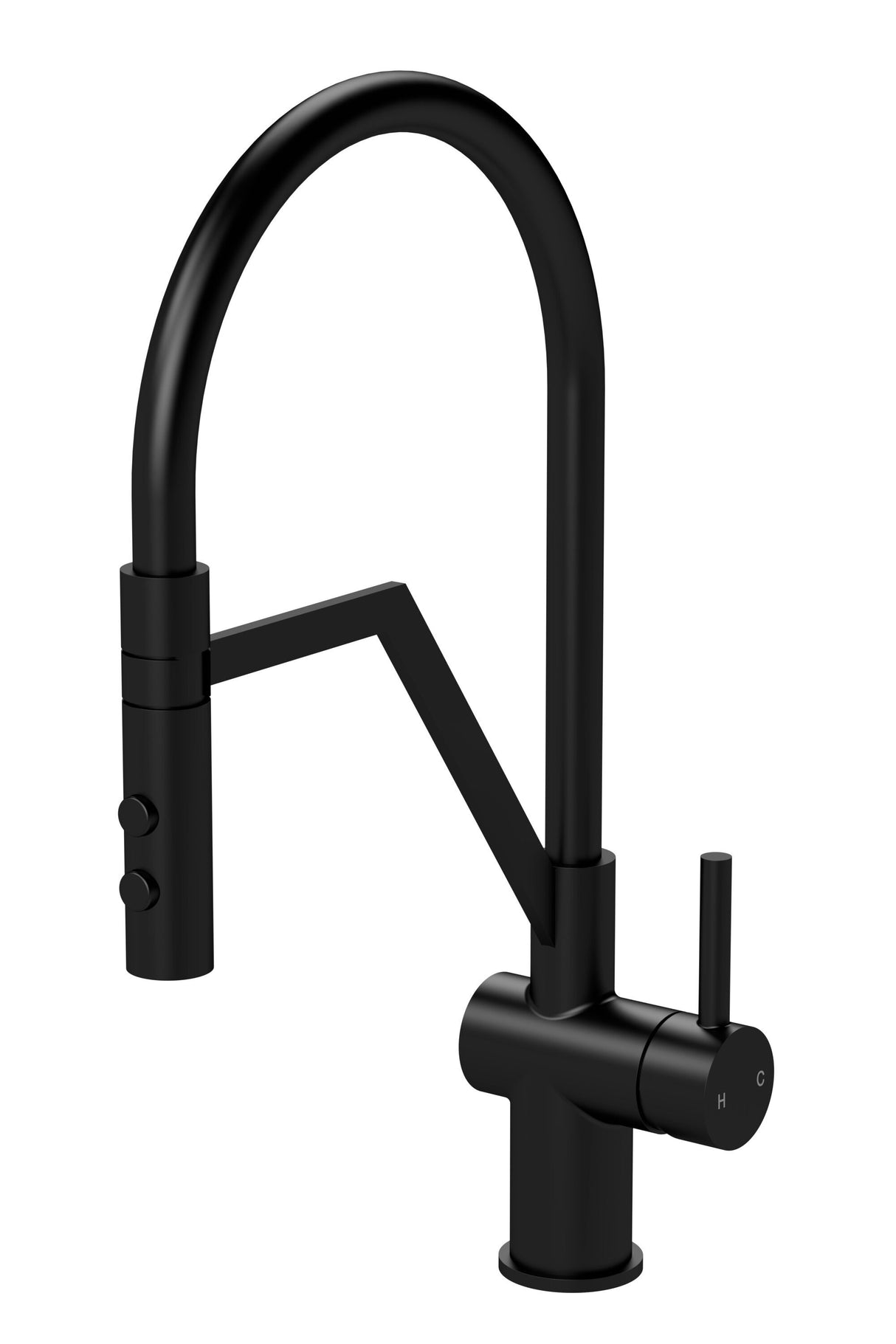 Modern Splash Ravi Matt Black Mono Basin Single Lever Round Basin Tap & Rinser