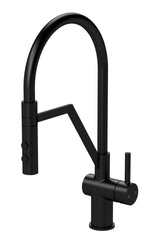Modern Splash Ravi Matt Black Mono Basin Single Lever Round Basin Tap & Rinser