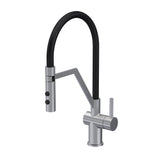 Modern Splash Ravi Brushed Nickel Mono Basin Single Lever Round Basin Tap & Rinser