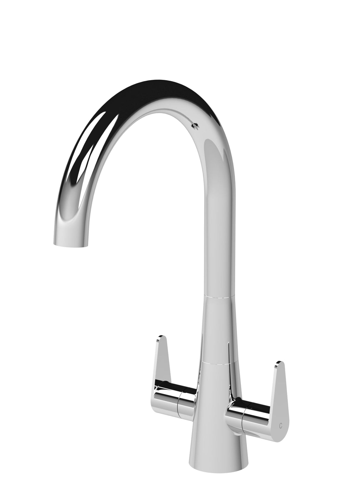 Modern Splash Samir Chrome Twin Lever Kitchen Mono Basin Mixer