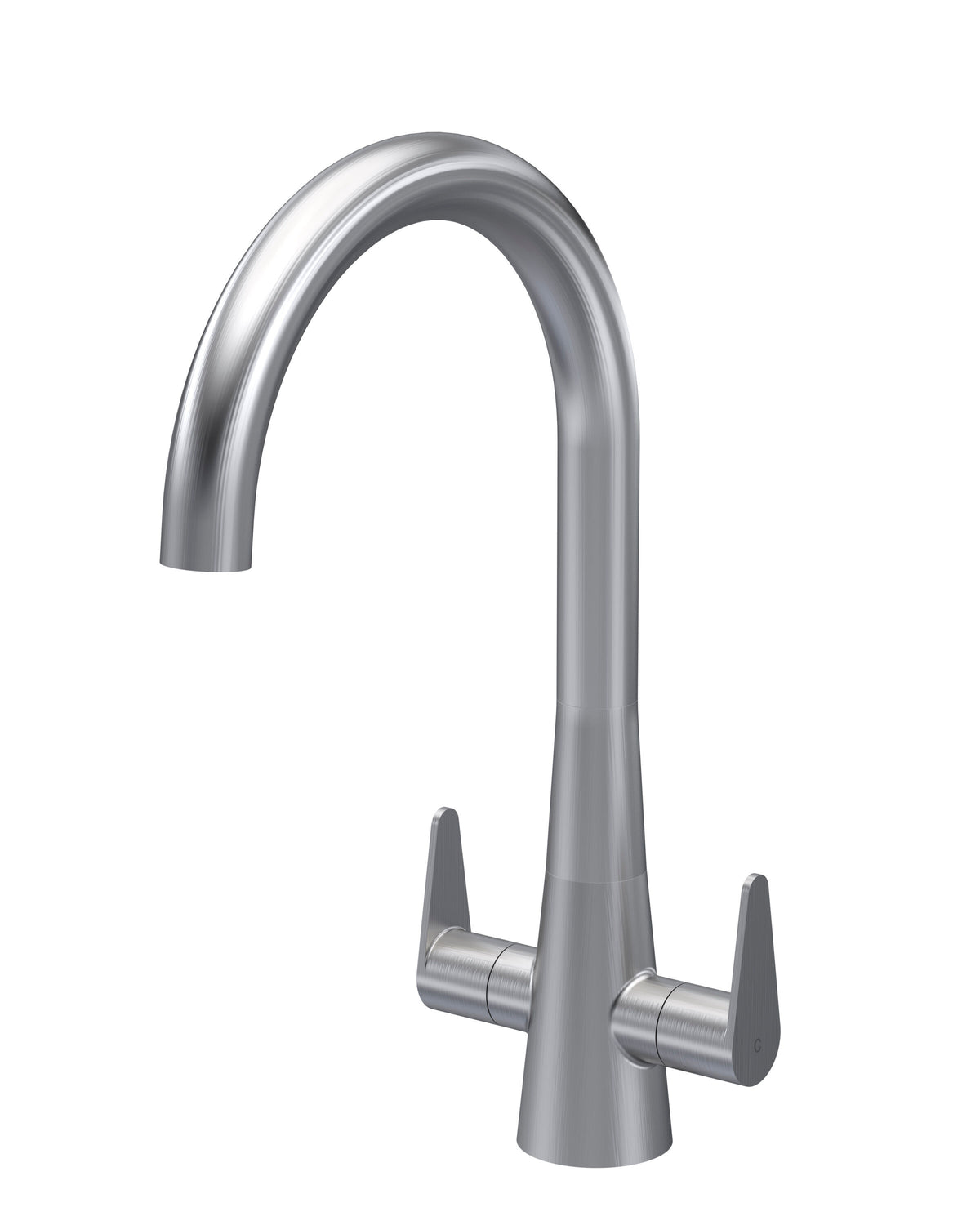 Modern Splash Samir Brushed Twin Lever Nickel Kitchen Mono Basin Mixer