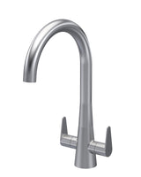 Modern Splash Samir Brushed Twin Lever Nickel Kitchen Mono Basin Mixer