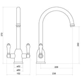 Modern Splash Sarani Chrome Two Hanlde Sink Mixer Tap