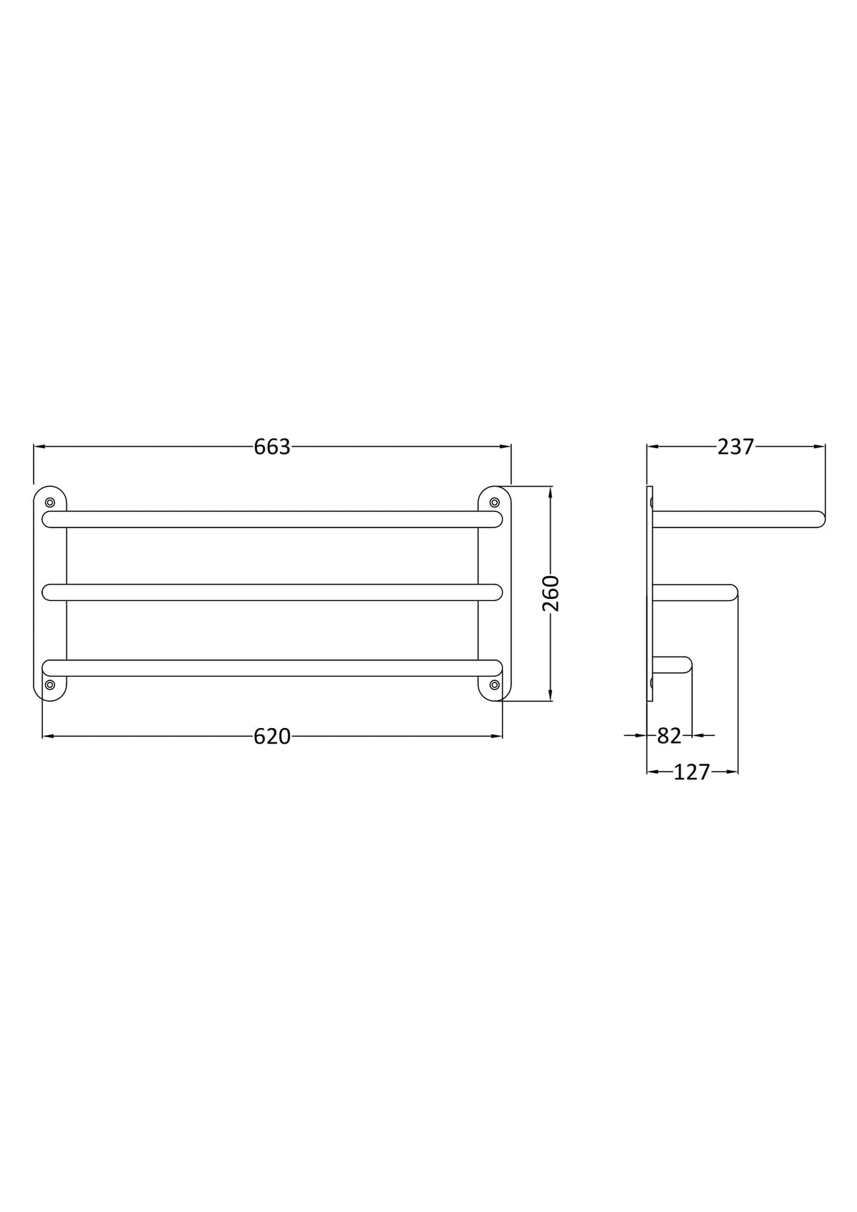 Modern Splash  Chrome 3 Tier Towel Rack