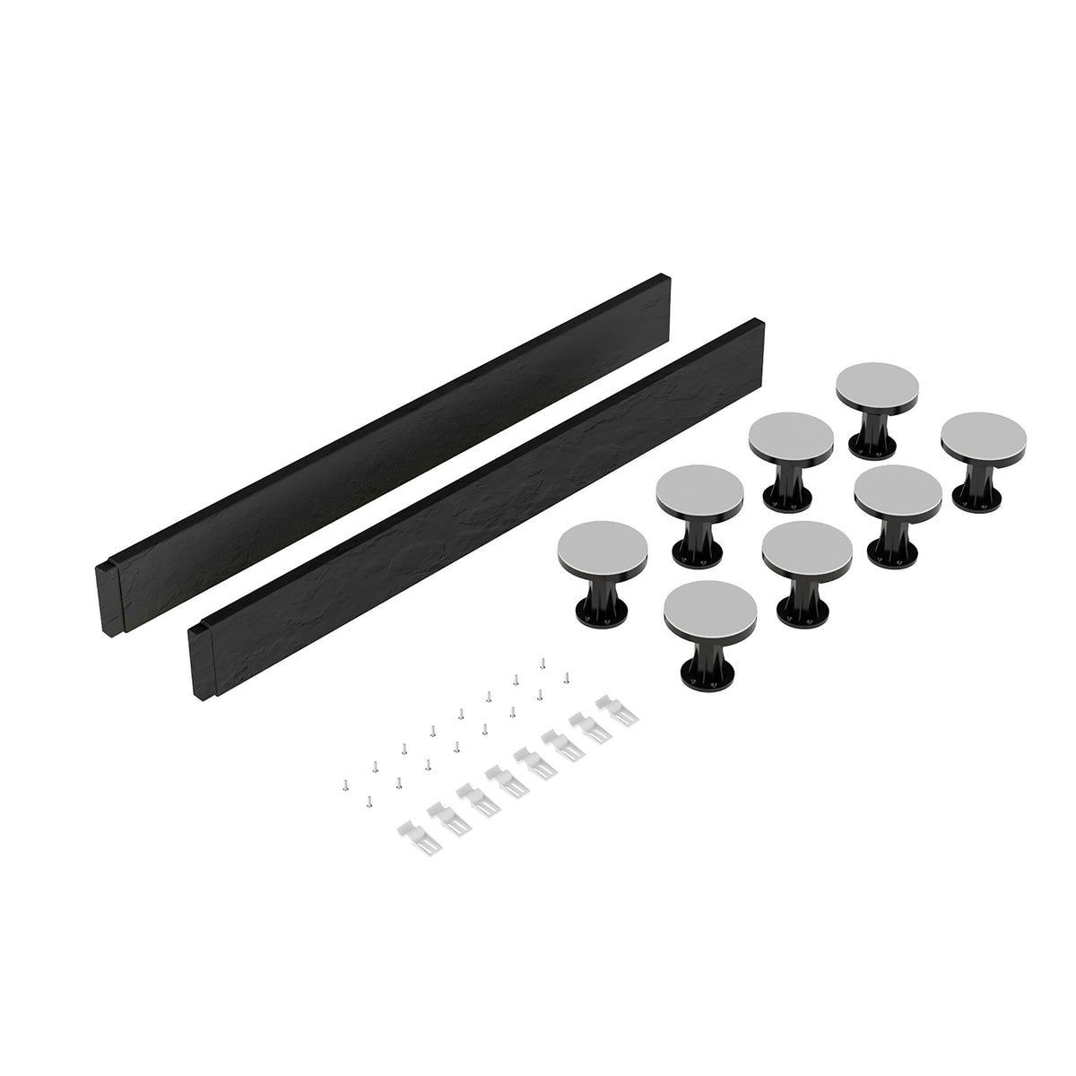 1000mm Square Grey Slate Leg Set With Plinth, Legs, Clips & Screws
