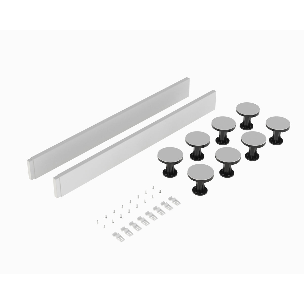 1000mm Square White Leg Set With Plinth, Legs, Clips & Screws