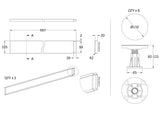 1000mm Square White Leg Set With Plinth, Legs, Clips & Screws
