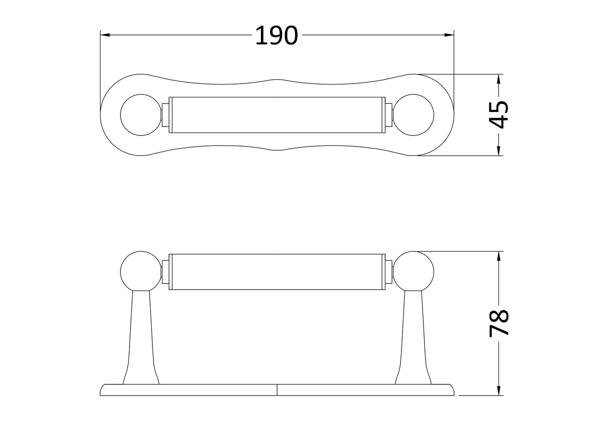 Chrome Dog Bone Toilet Roll Holder