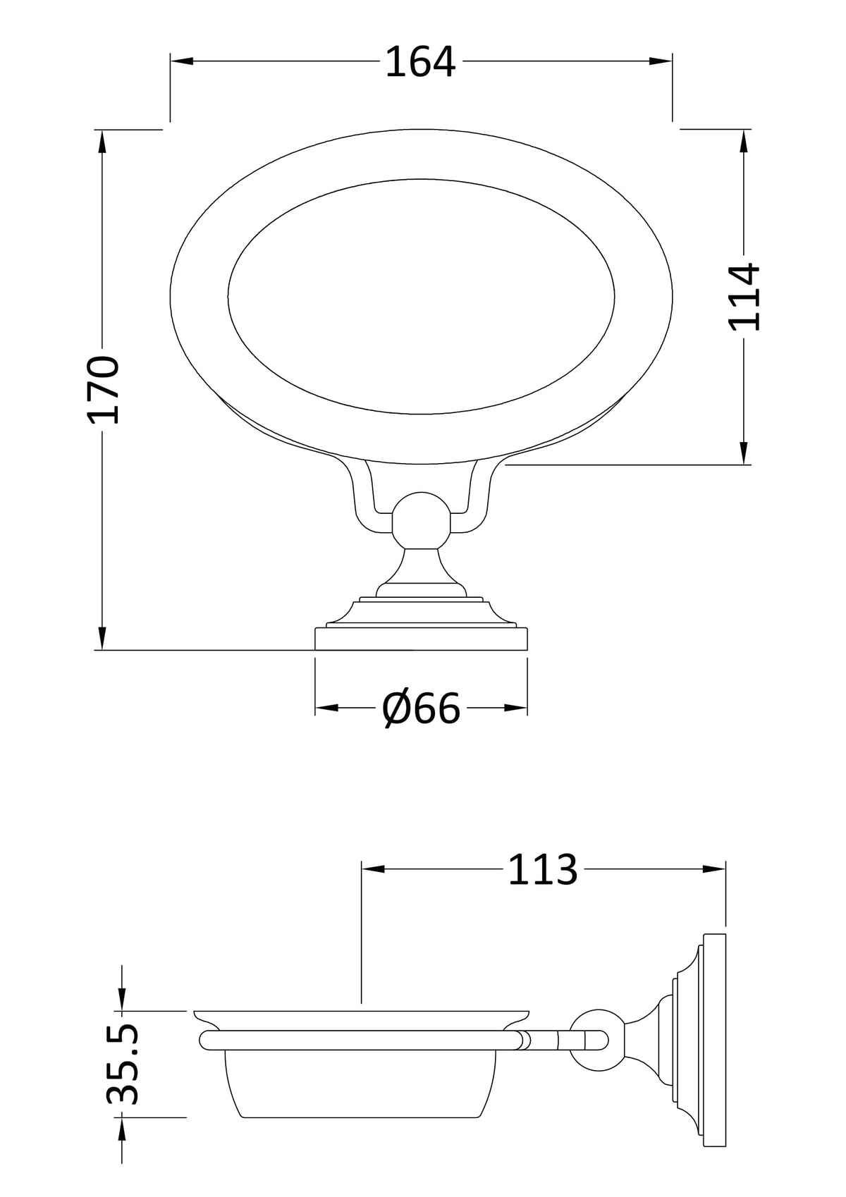 Chrome White Soap Dish