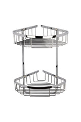 Large 2 Tier Chrome Corner Basket