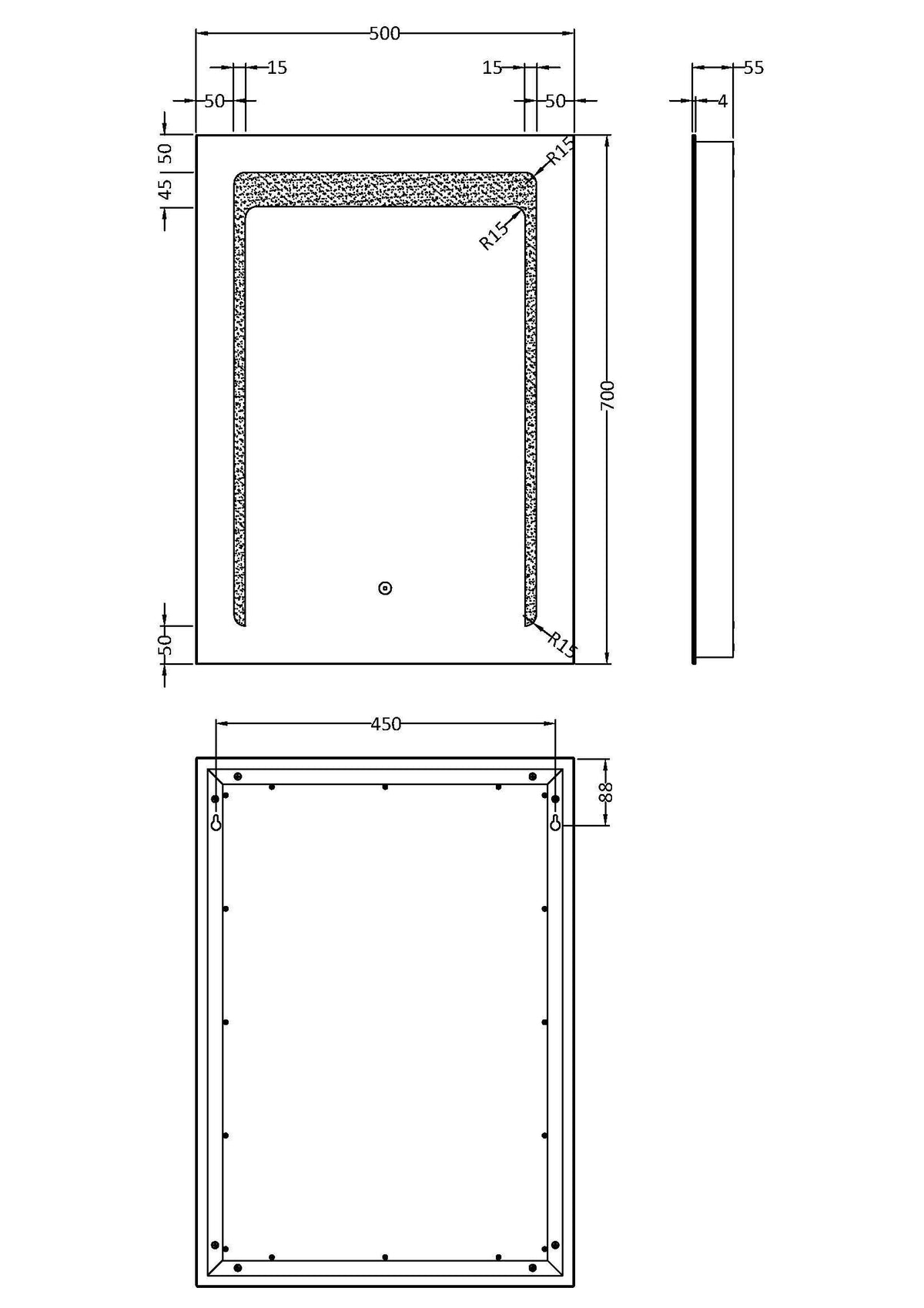 Carina 500 x 700mm LED Mirror