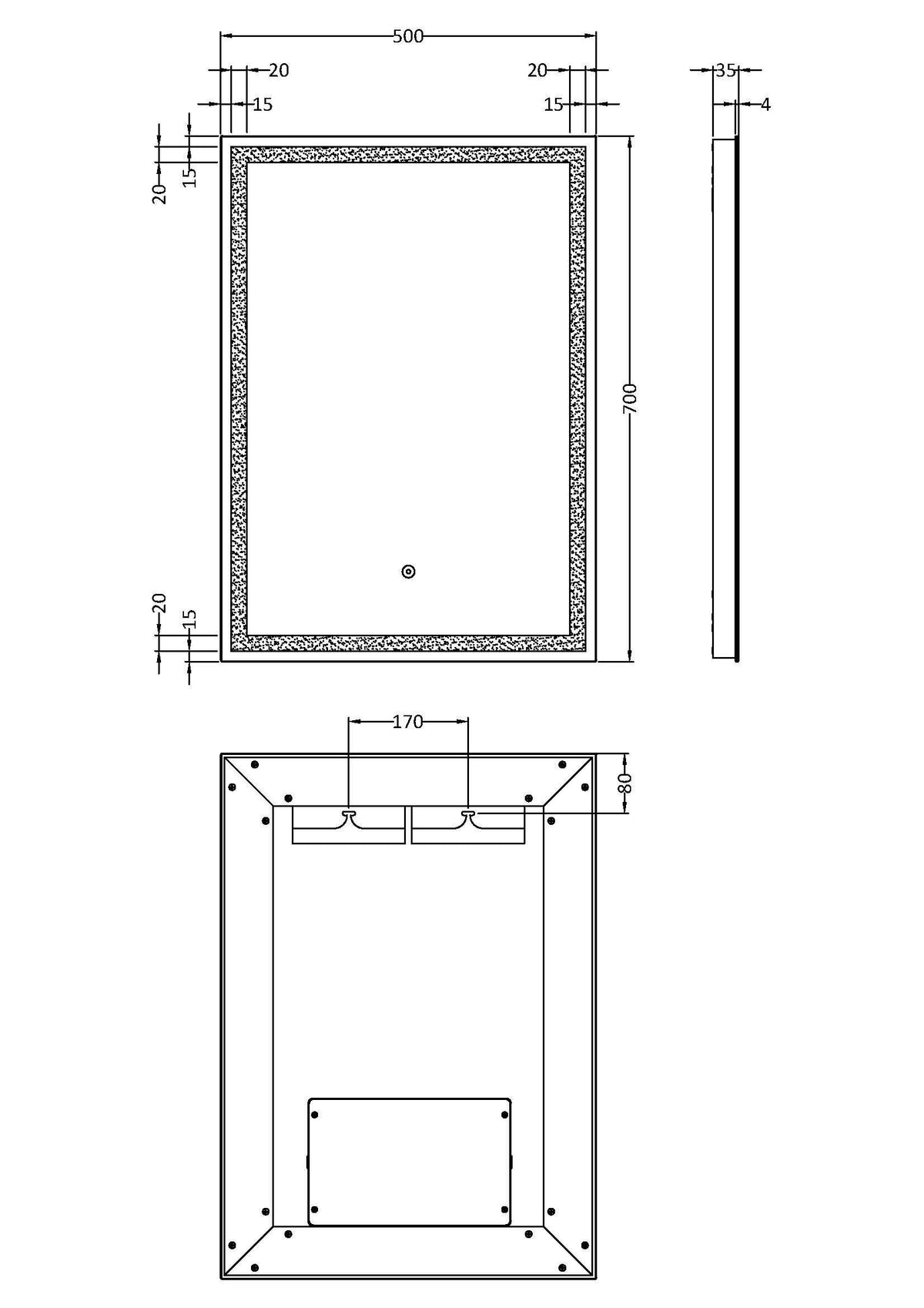 Lyra 500 x 700mm LED Mirror