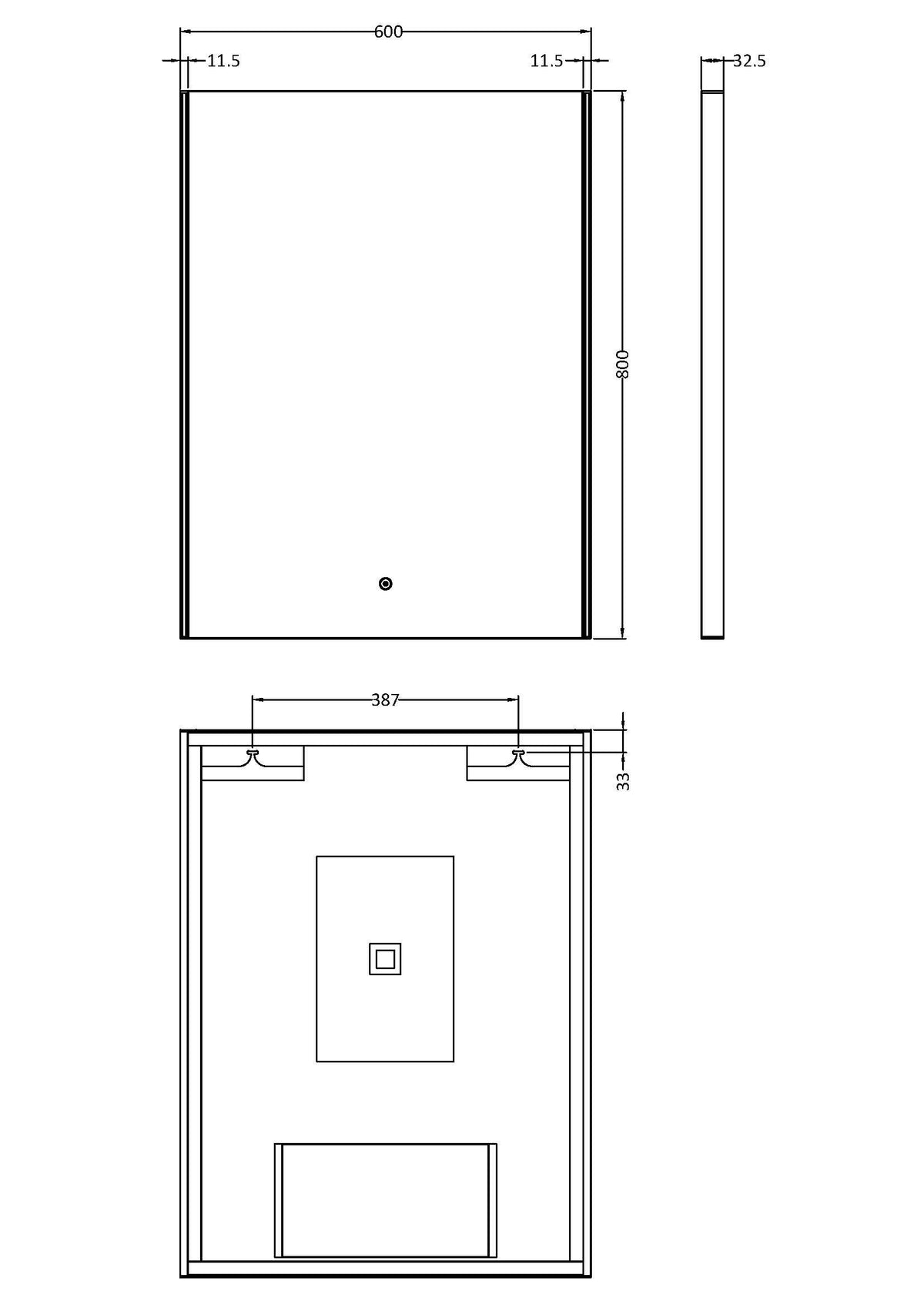 Cepheus 600 x 800mm Ambient Touch Sensor Mirror