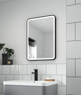Modern Splash500 x 700mm Black Framed Mirror