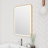Modern Splash500 x 700mm Brushed Brass Framed Mirror