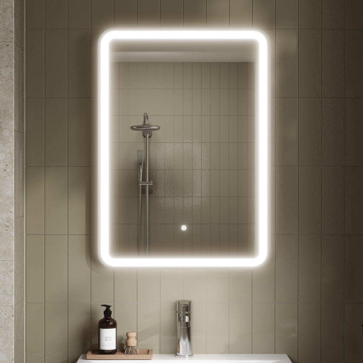 Modern Splash500 x 700mm Silver Framed Mirror