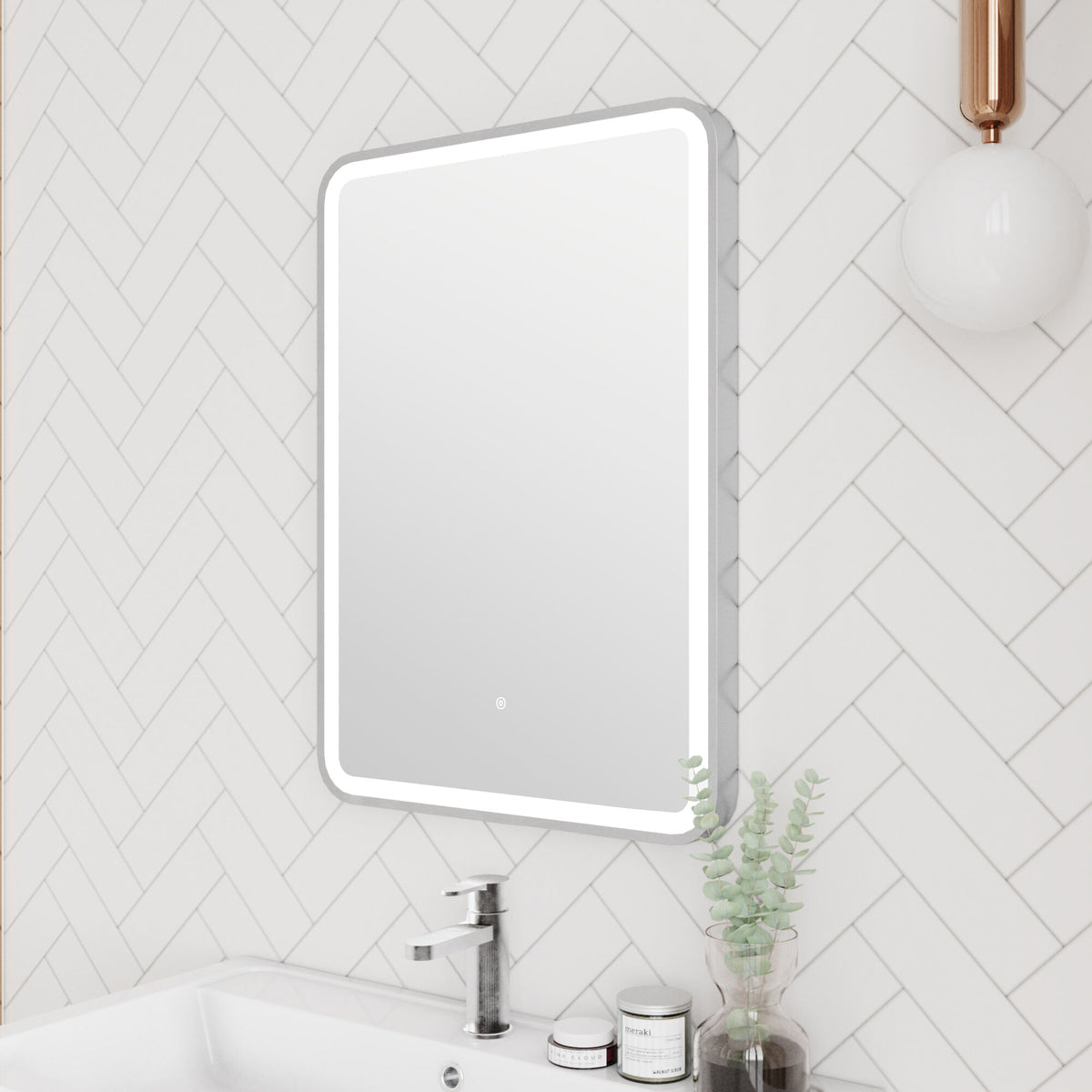 Modern Splash500 x 700mm Silver Framed Mirror