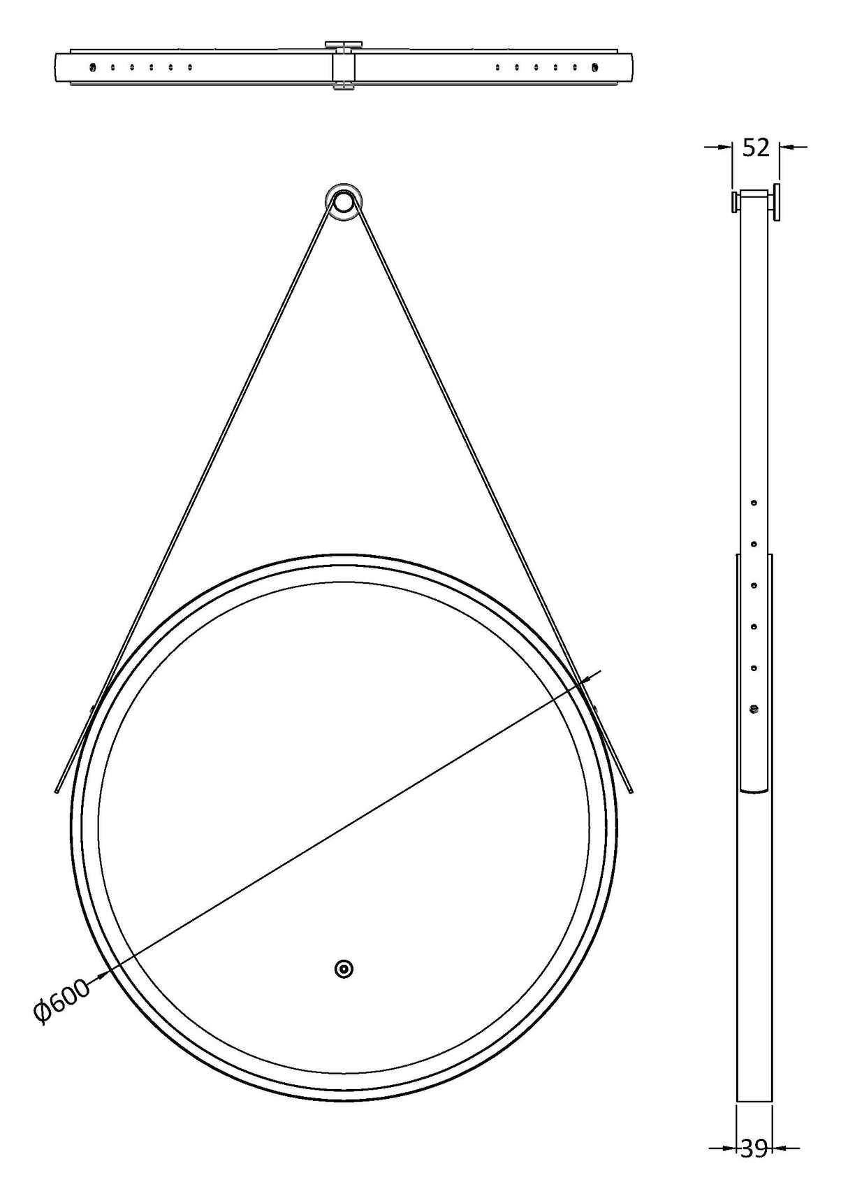 Salana 600 x 600mm Round Touch Sensor Illuminated Chrome Mirror