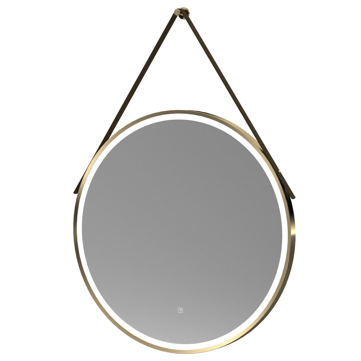 Salana 800 x 800mm Round Touch Sensor Illuminated Brushed Brass Mirror