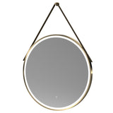 Salana 800 x 800mm Round Touch Sensor Illuminated Brushed Brass Mirror