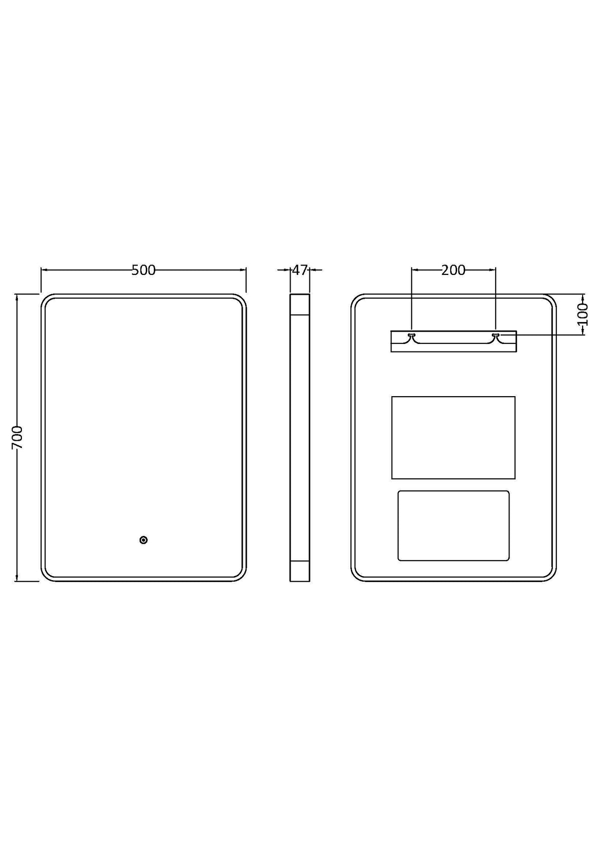 Pictor 500 x 700mm Brushed Brass Inset Frame LED Mirror