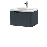 Modern Splash 600mm Soft Black 1 Drawer Wall Hung Vanity Unit With Basin